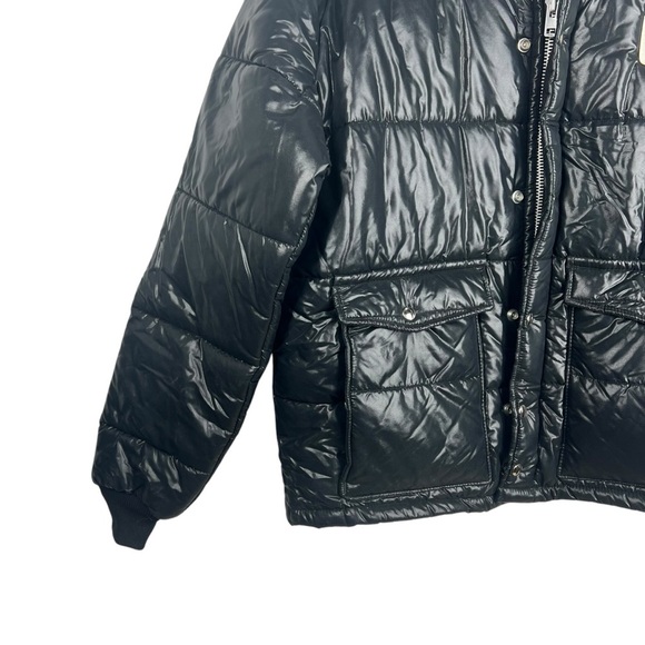 SWINGSTER Vintage Black Puffer Racing Jacket Zip Size XL Case International - Picture 3 of 7